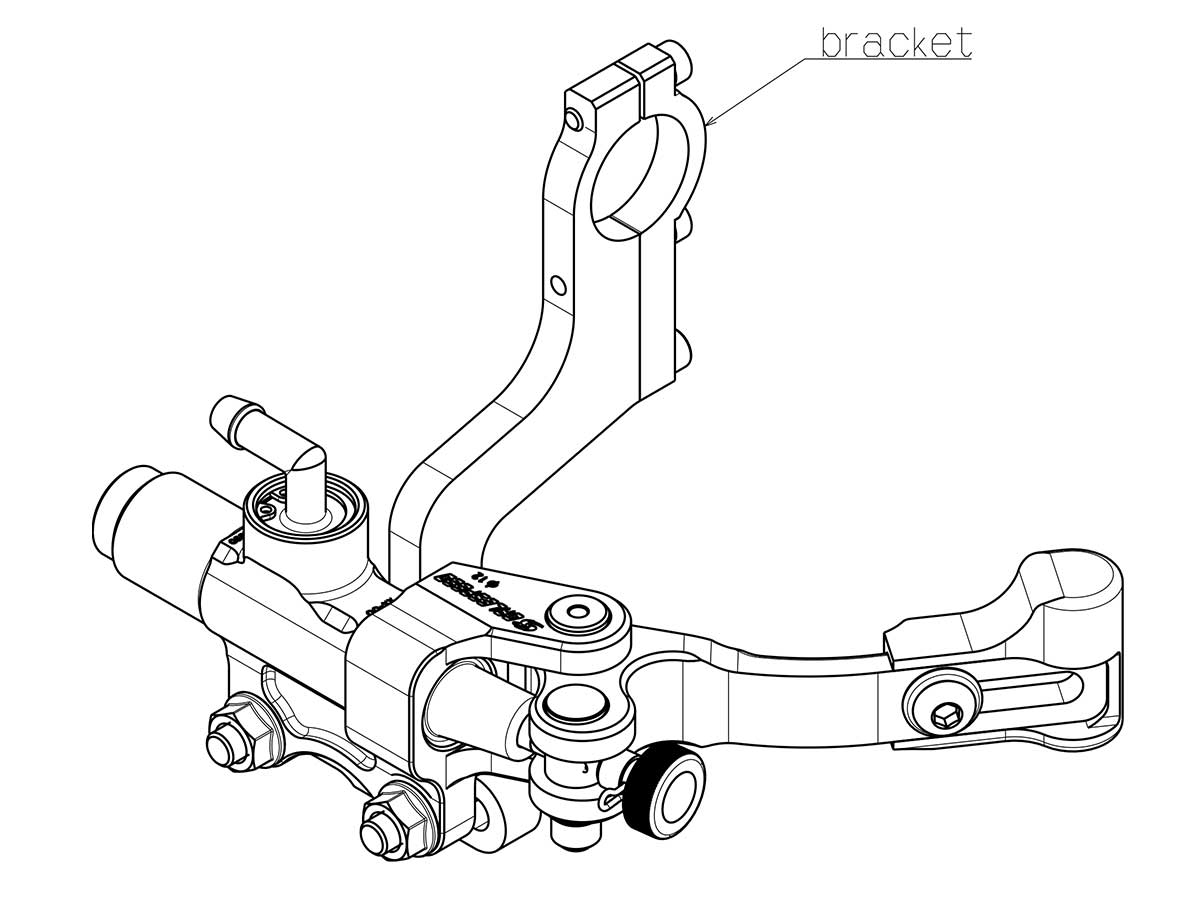 Gale Speed Daumenbrems-Hauptzylinder (einstellbarer kurzer Hebel) 12mm.
